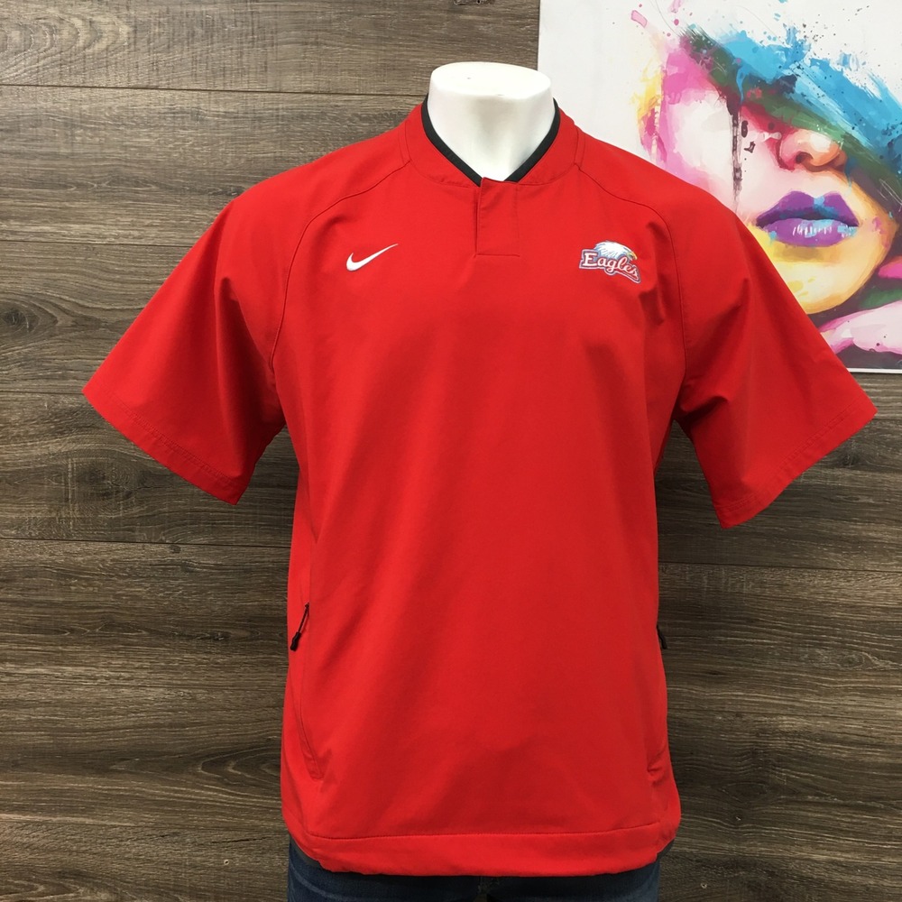 Nike Eagles Golf Pullover Short Sleeve Lightweight‎ Jacket Red XL
